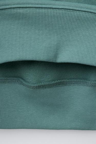 HOODIE WITH SLOGAN AND STARS - Green by Zara - Image 3