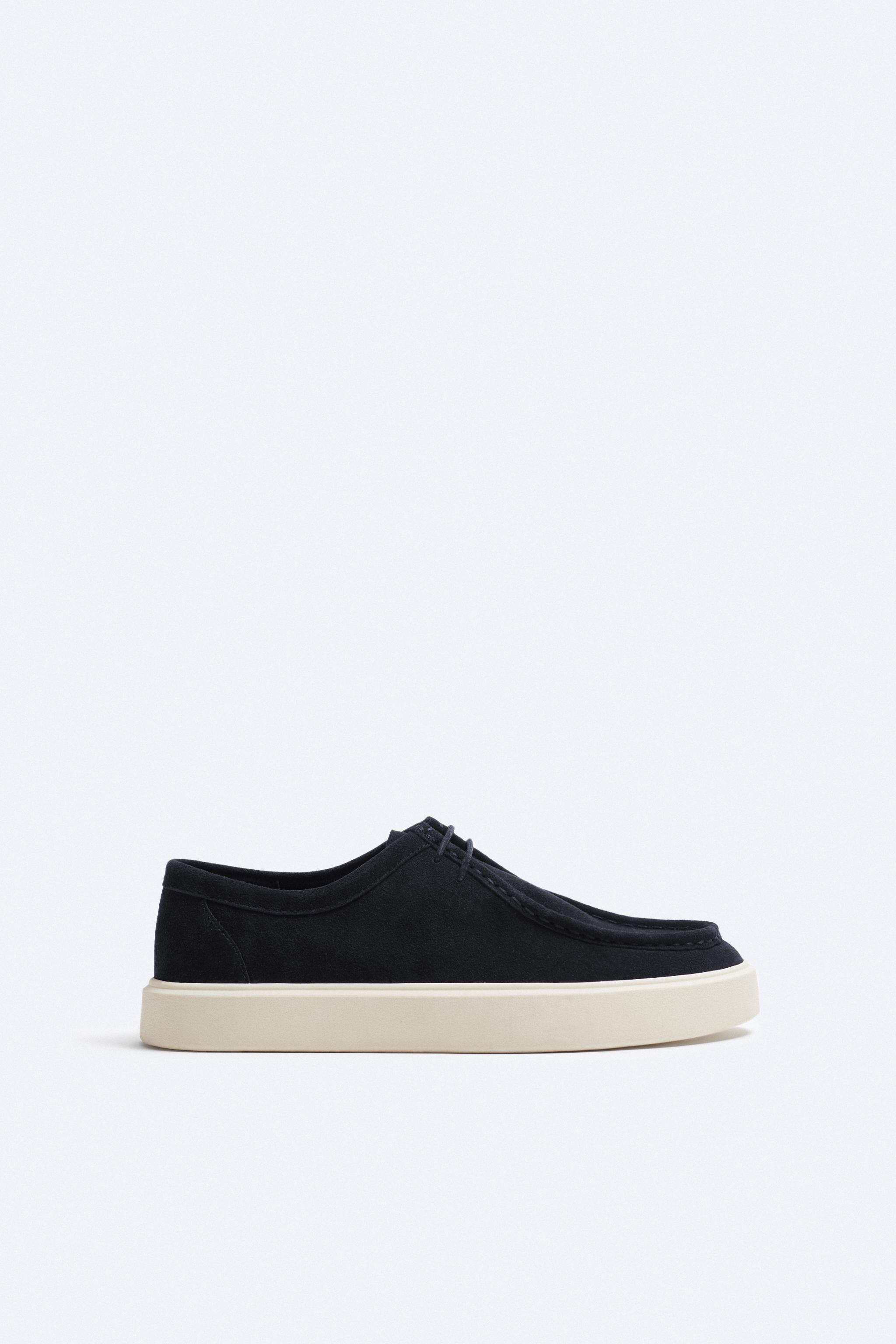 CASUAL SUEDE MOC-TOE SHOES - Blue | ZARA United States