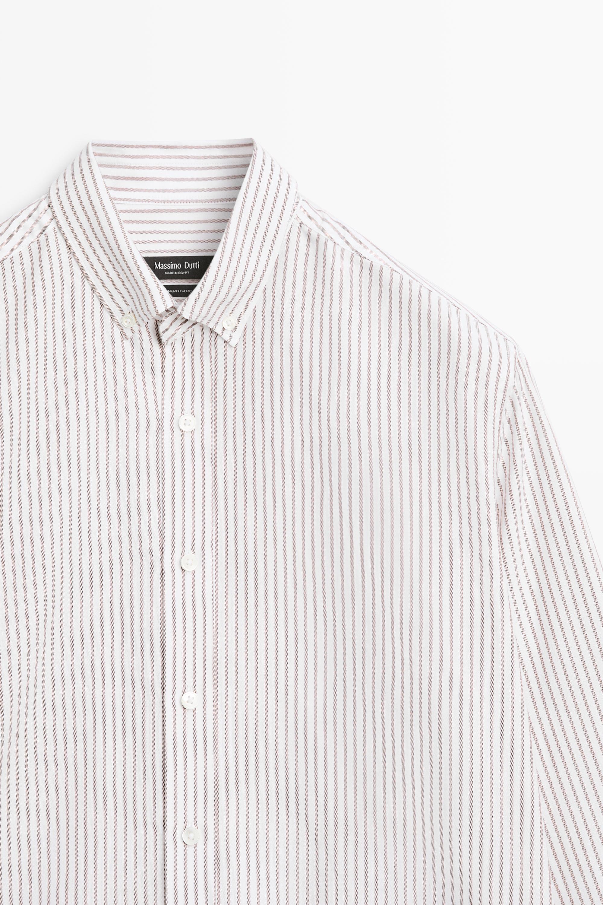 100% cotton regular fit striped shirt