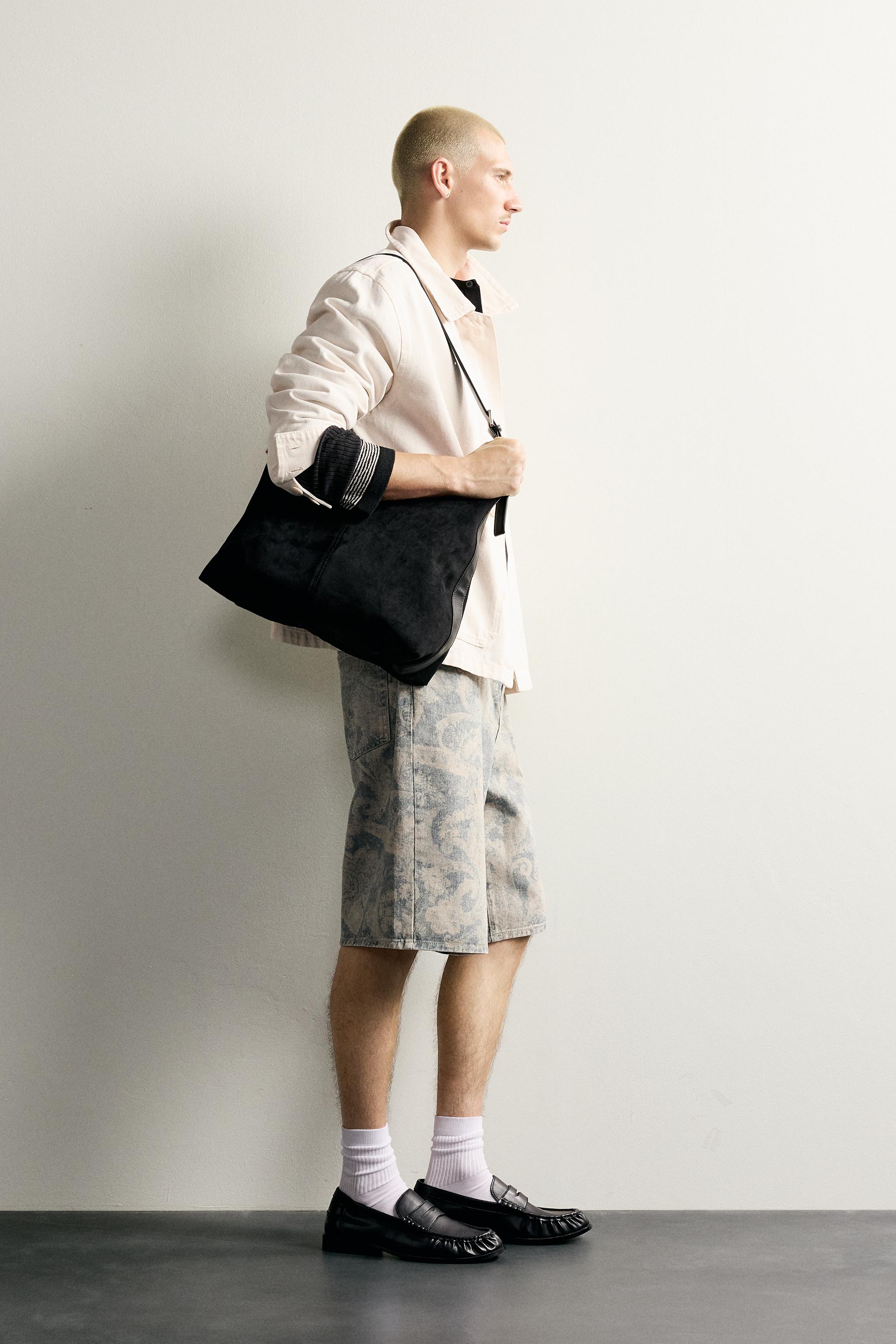 Zara ŞAL DESENLİ BAGGY FIT BERMUDA görsel 4