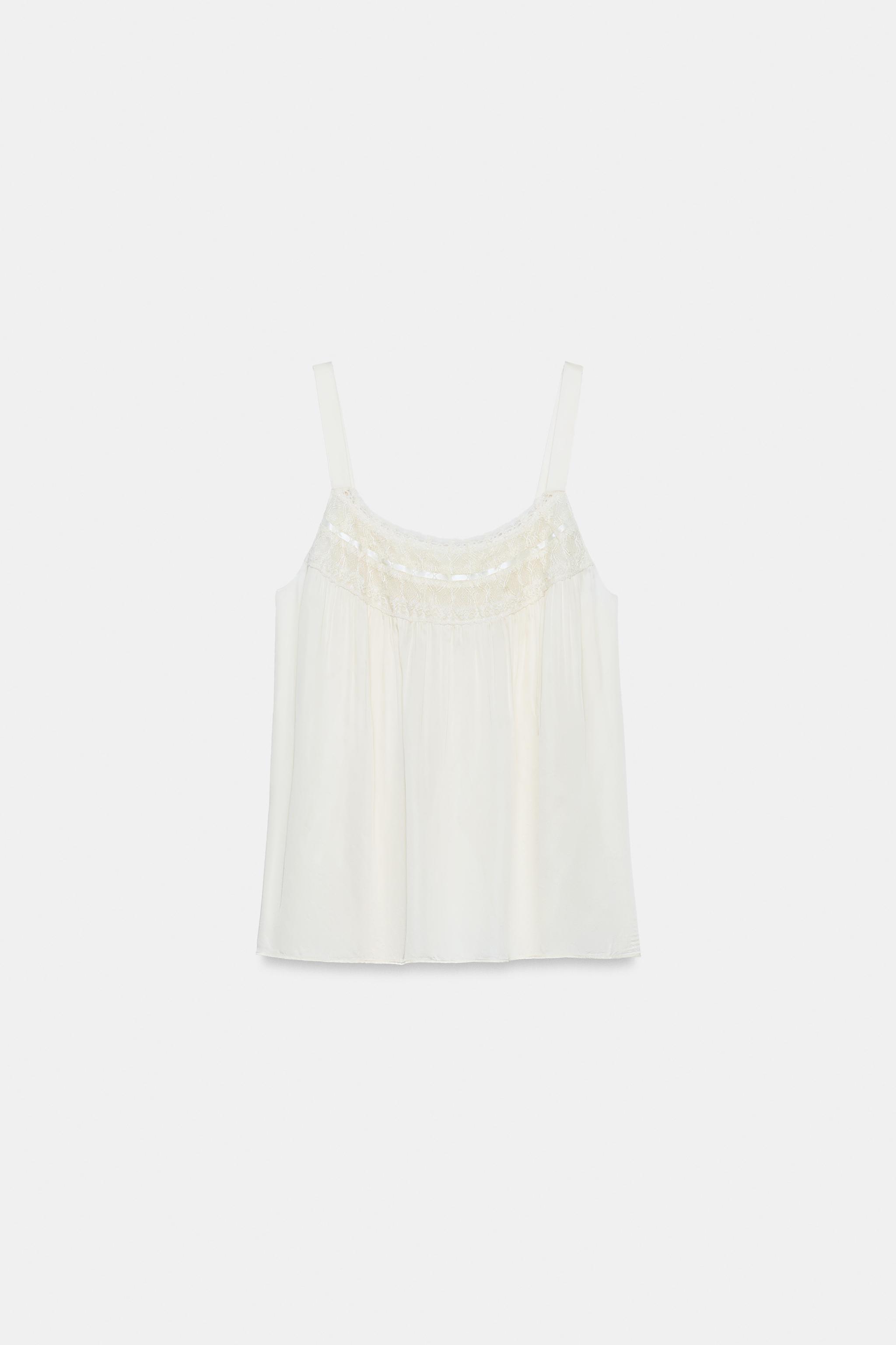 ZW COLLECTION LACE SATIN EFFECT TOP