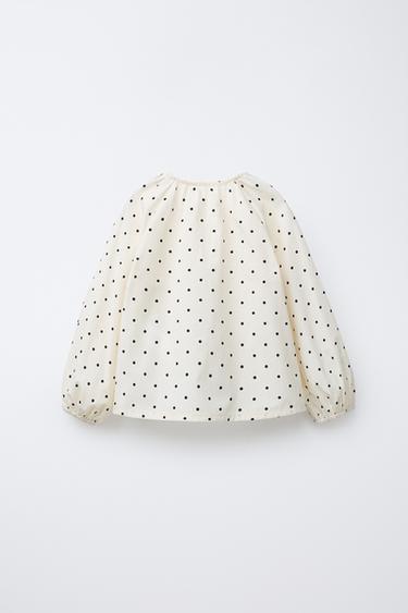 POLKA DOT BLOUSE - Ecru by Zara - Image 1
