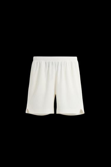 Zara CHECKERED TEXTURED SHORTS - Oyster-white - Image 0
