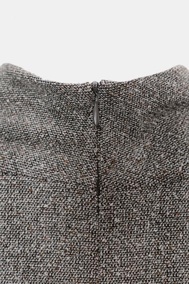 ROBE MI-LONGUE STRUCTURÉE CEINTURE - Sable de Zara - Image 8