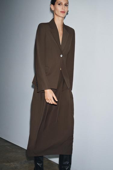 JUPE À PLIS AVEC LAINE ZW COLLECTION - Vison de Zara - Image 4