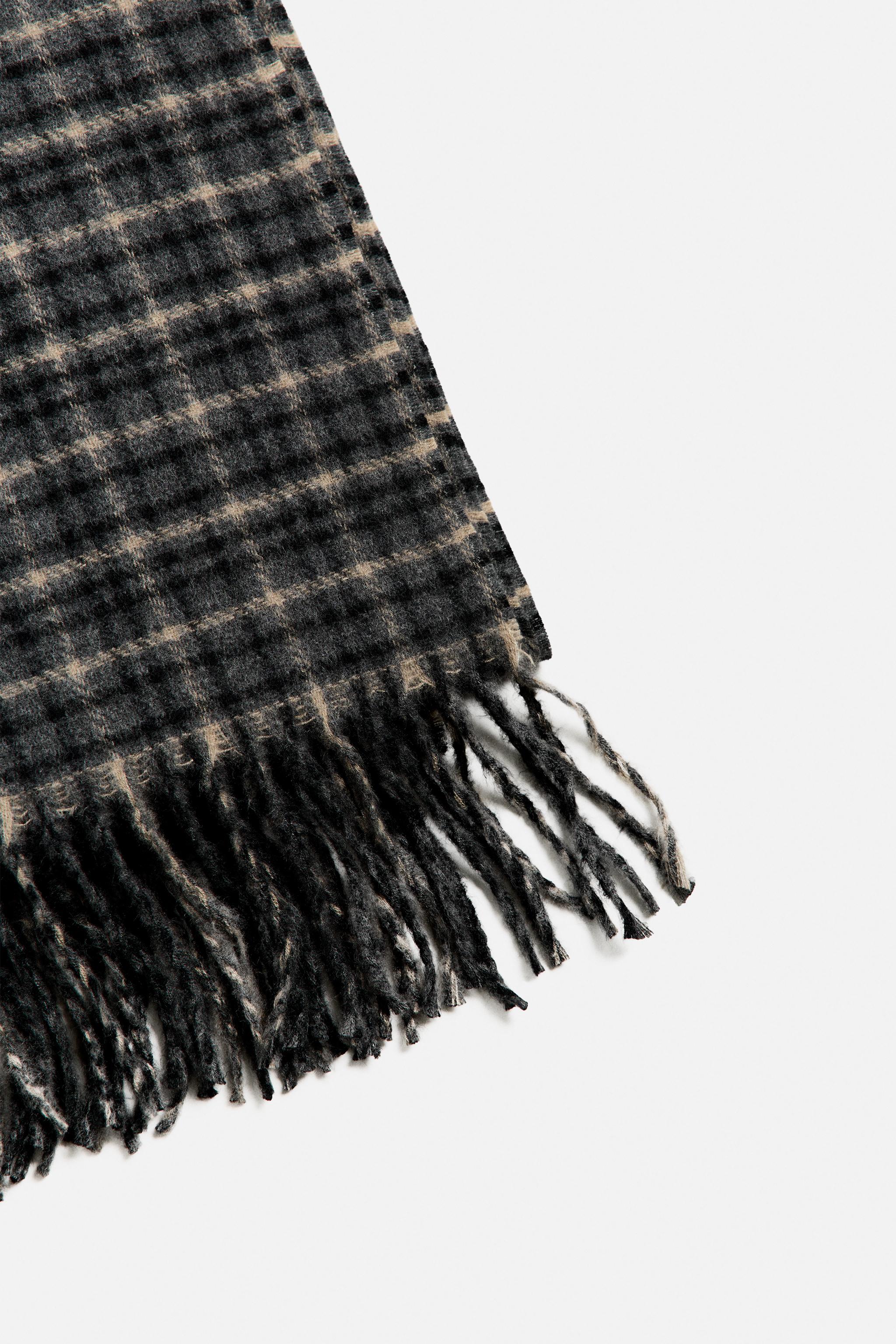 PLAID SCARF - Dark gray | ZARA United States