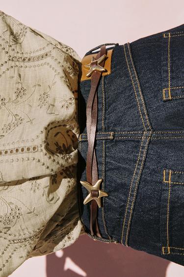 CEINTURE DOUBLE CUIR 100% ÉTOILES - Marron de Zara - Image 2