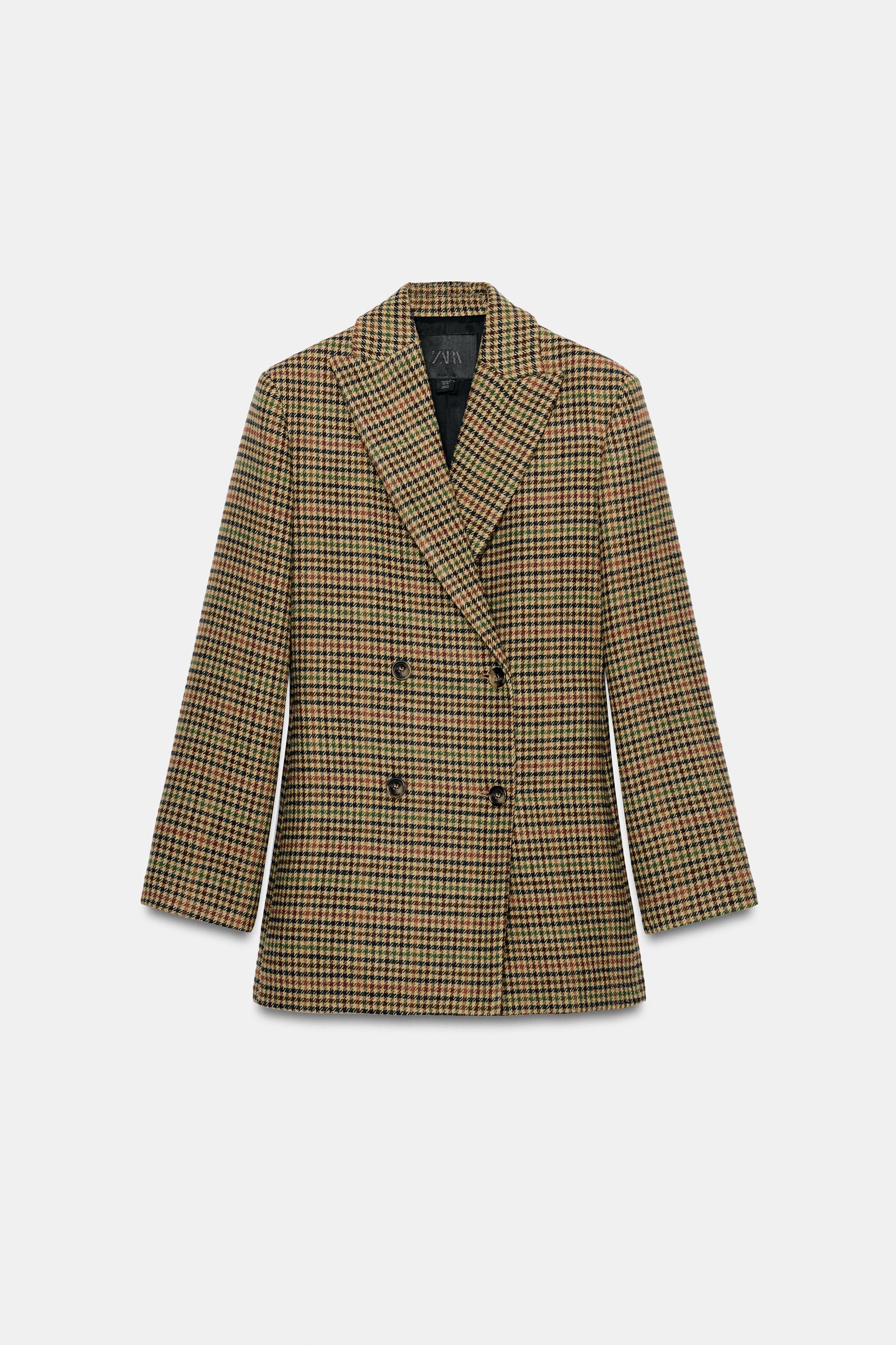 BLAZER JUSTO XADREZ ZW COLLECTION - Camel-médio | ZARA Brasil