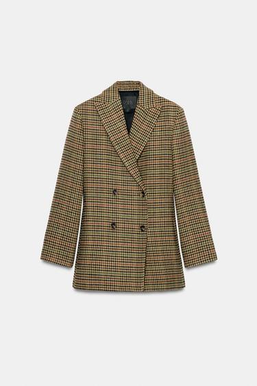 ZW COLLECTION FITTED CHECK BLAZER - Mid-camel by Zara - Image 0