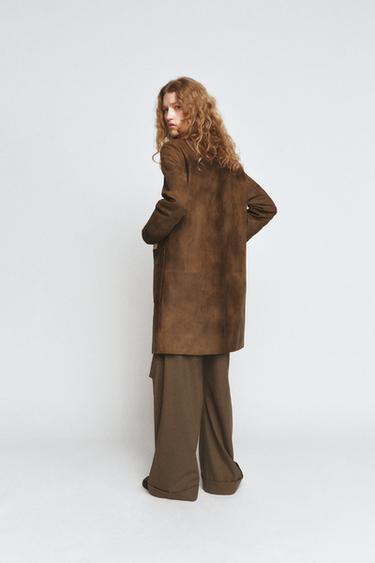 100% LEATHER COAT ZW COLLECTION LIMITED EDITION - Light brown by Zara - Image 2