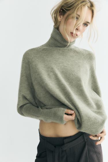 SUÉTER DE TRICÔ MANGA MORCEGO - Verde-claro da Zara