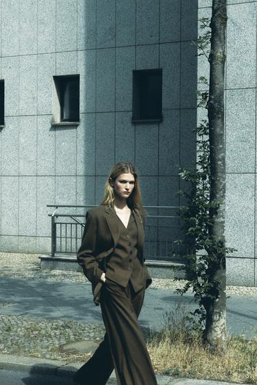 ZW COLLECTION DOUBLE-BREASTED BLAZER - mid khaki by Zara