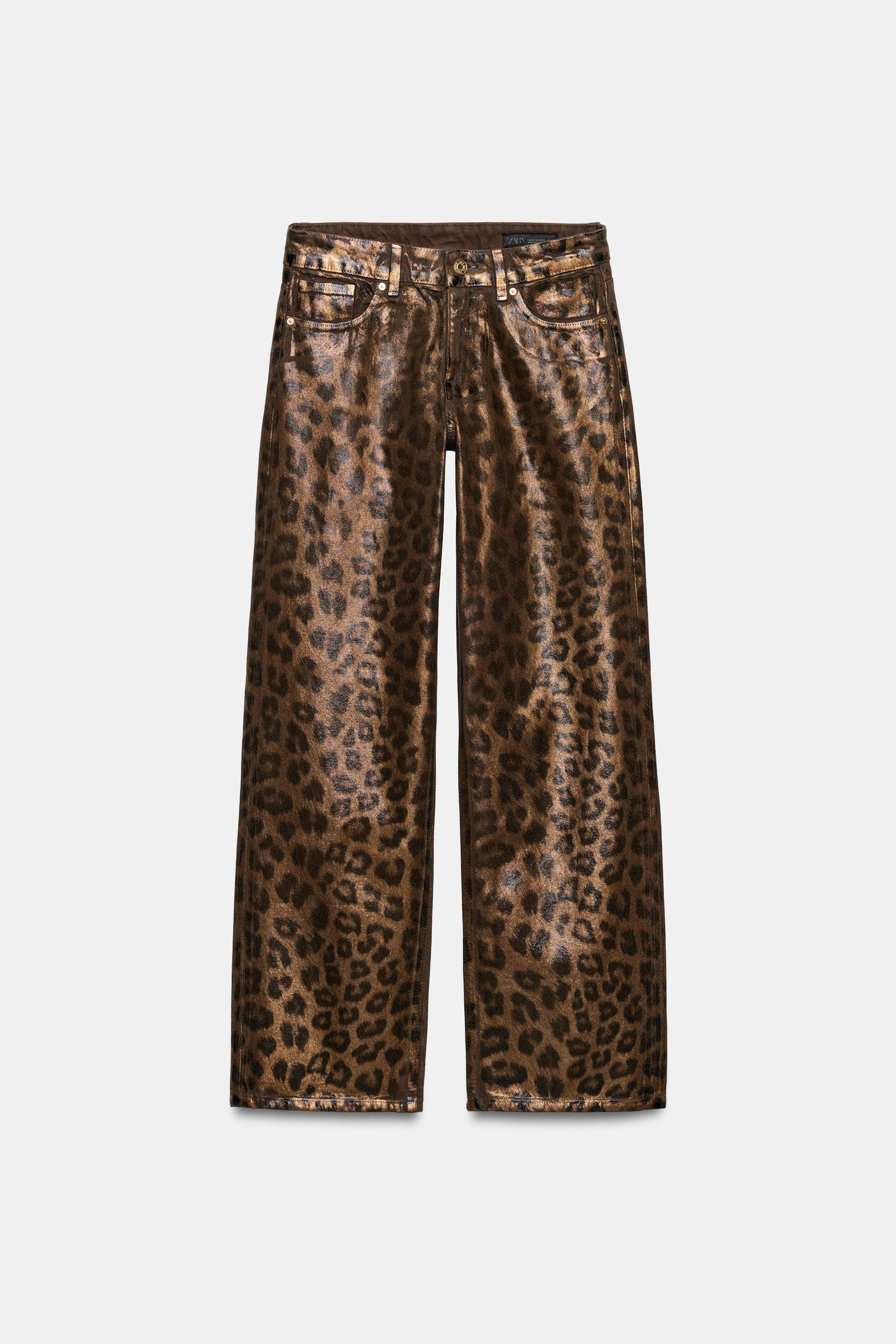 Zara Z1975 HAYVAN DESENLİ ORTA BEL STRAIGHT JEAN görsel 6