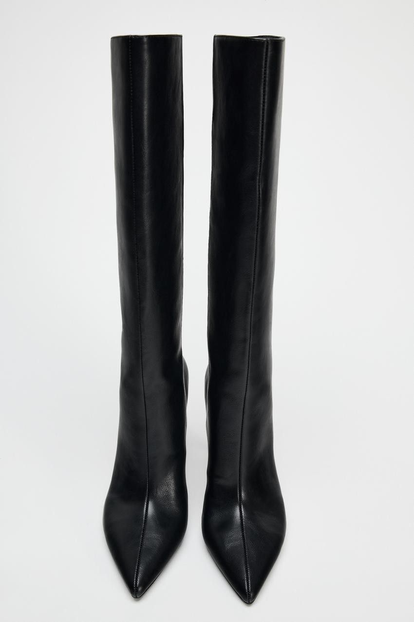 STITCHED DETAIL HEELED BOOTS