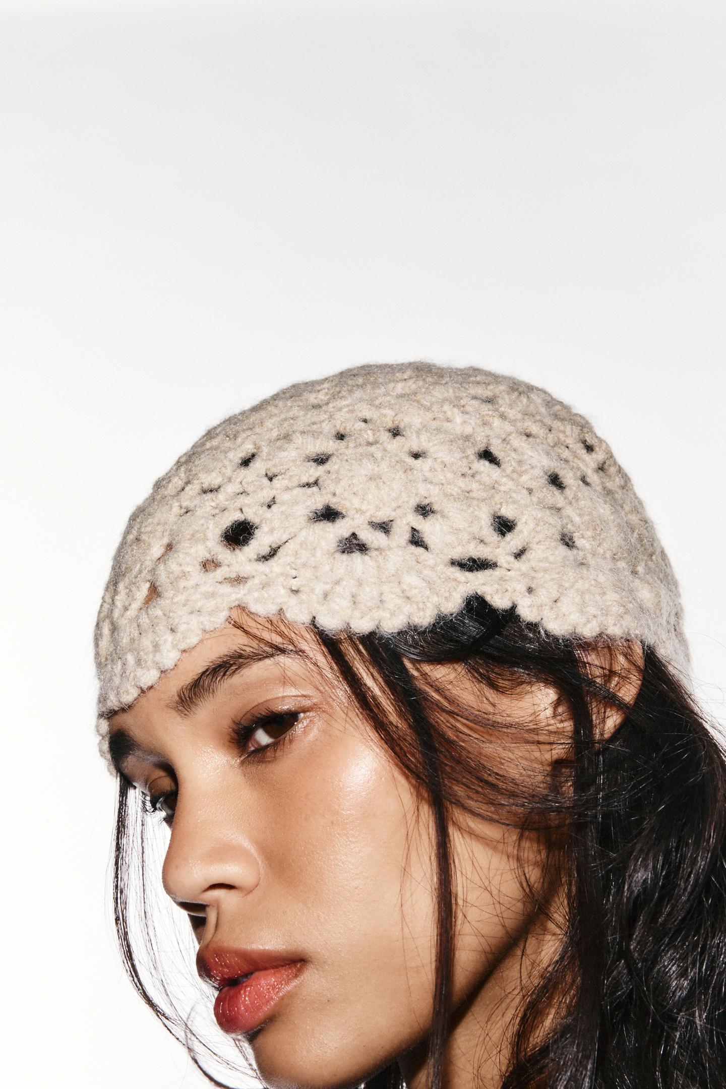 Женские головные уборы Zara Knit Skullcap, цвет: Бежевый — фото 2