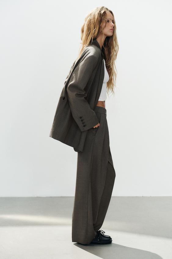 PANTALON DOUBLE PLI - Marron de Zara - Image 2