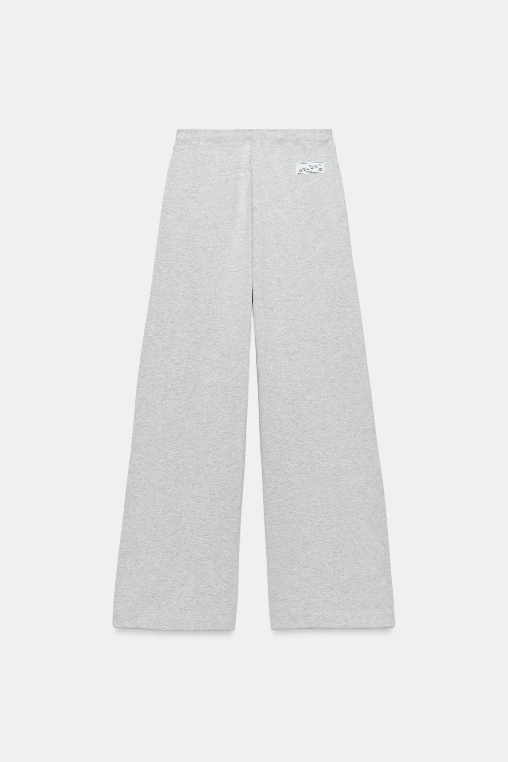 Женские брюки Zara WIDE-LEG FLEECE TROUSERS — фото 7