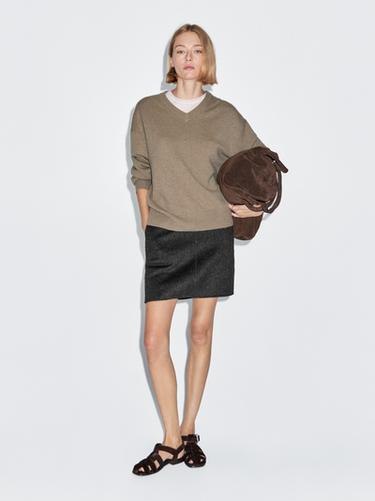 Falda corta efecto pelo - Cobalto de Zara