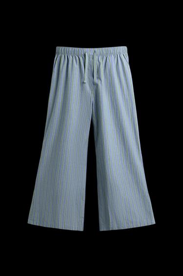 PANTALÓN OVERSIZED FIT RAYAS - Azul de Zara - Imagen 0