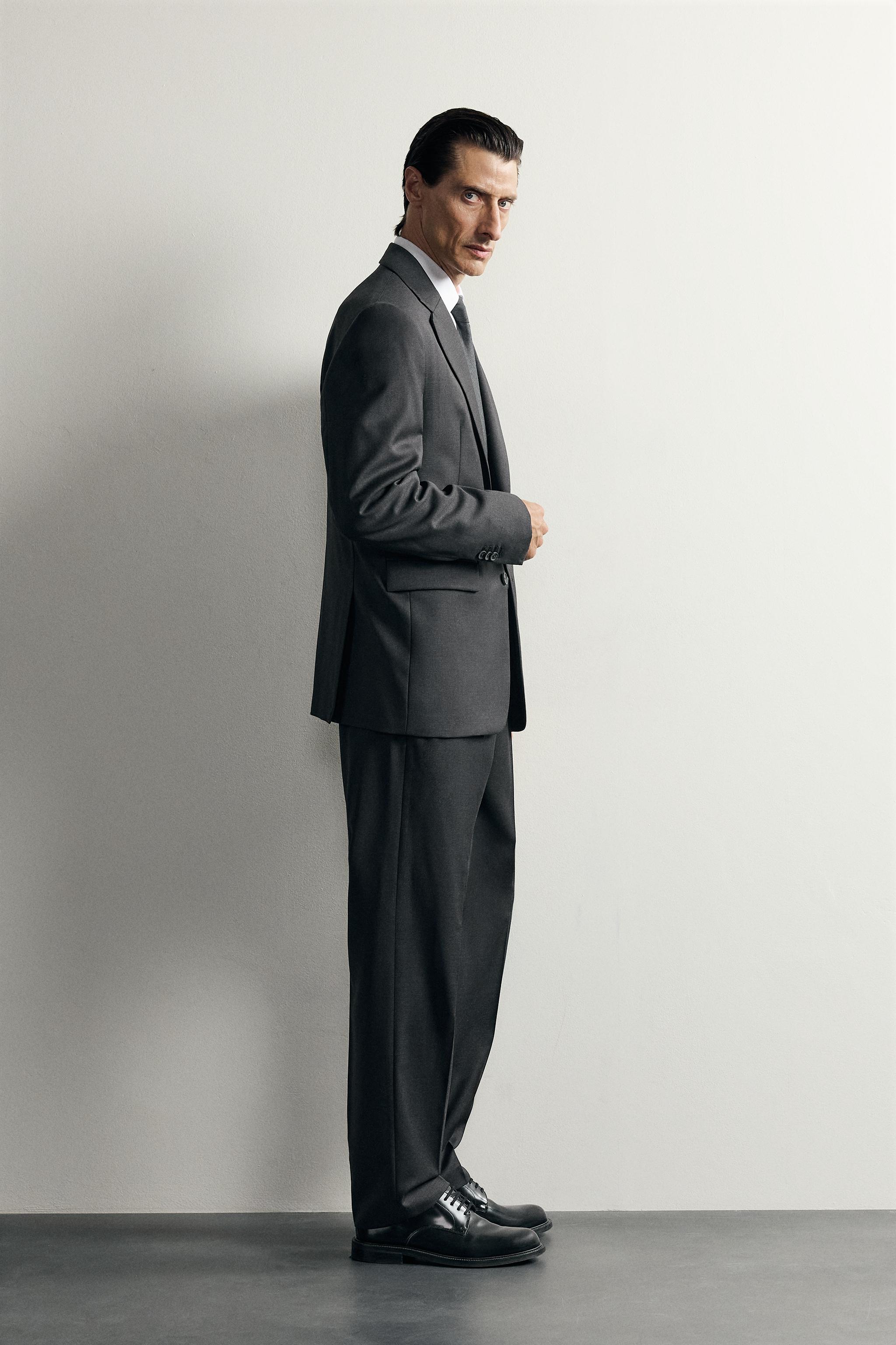 100% WOOL SUIT PANTS