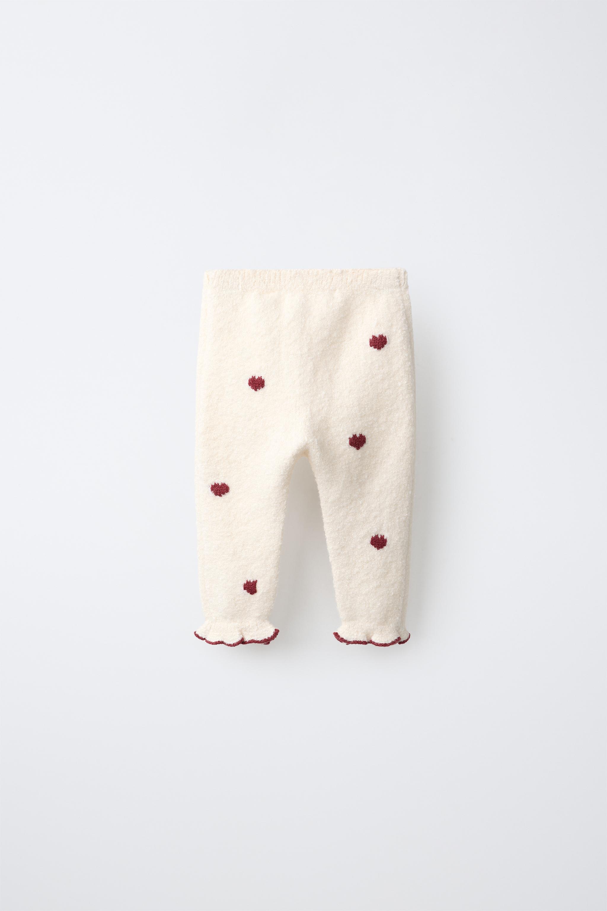 PANTALON MAILLE CŒURS BRODÉS