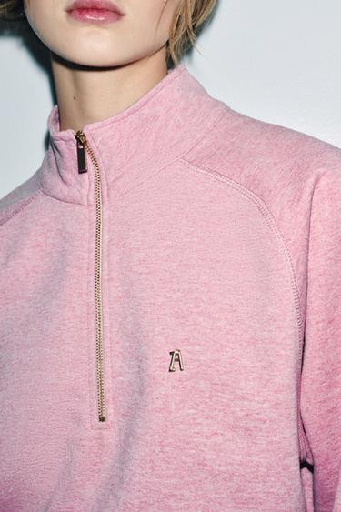 SWEAT ZIPPÉ ZA - Rose chiné de Zara - Image 3