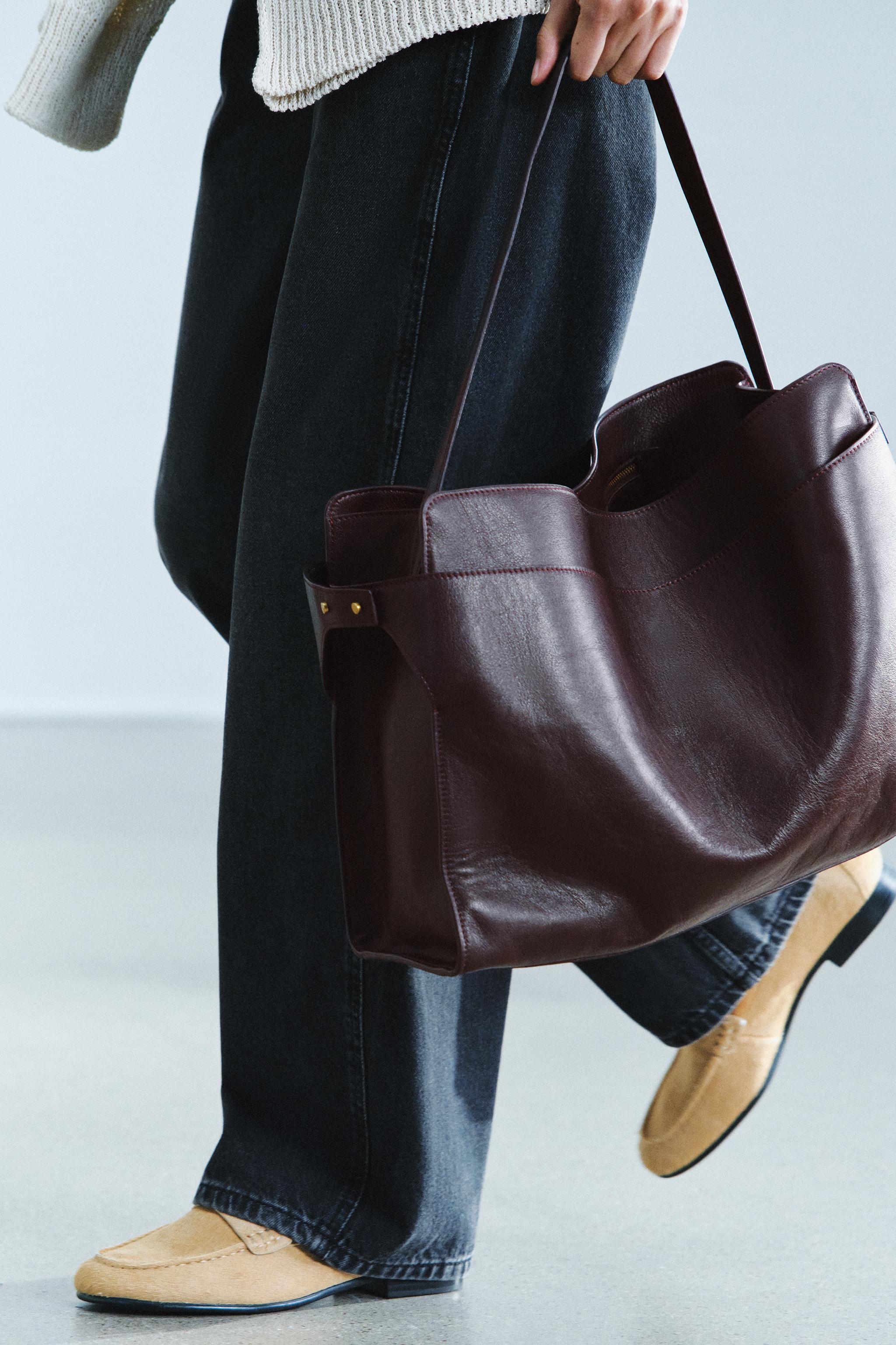 LEATHER MAXI SHOPPER BAG