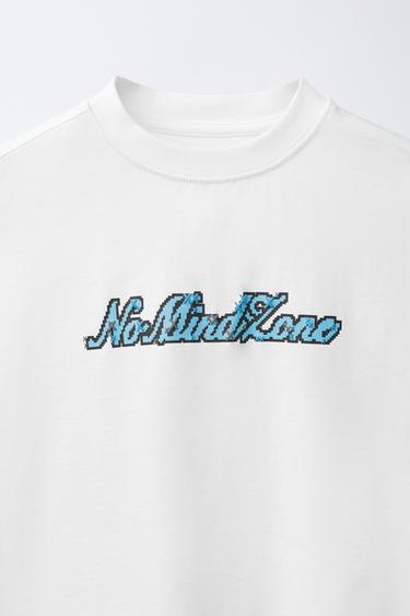 T-SHIRT IMPRIMÉ SKATE PIXEL - Blanc de Zara - Image 2