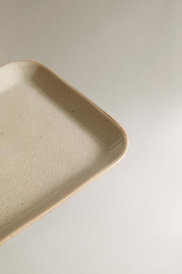 SMALL RECTANGULAR STONEWARE TRAY - Grey / Beige by Zara - Image 2