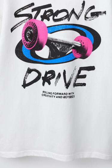 SKATE PRINT T-SHIRT - White by Zara - Image 2
