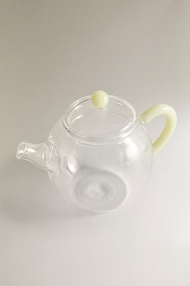 BOROSILICATE GLASS TEAPOT WITH COLOURED HANDLE - Yellow by Zara - Image 1
