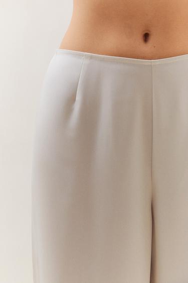 SATEEN TROUSERS - Pearl grey by Zara - Image 5