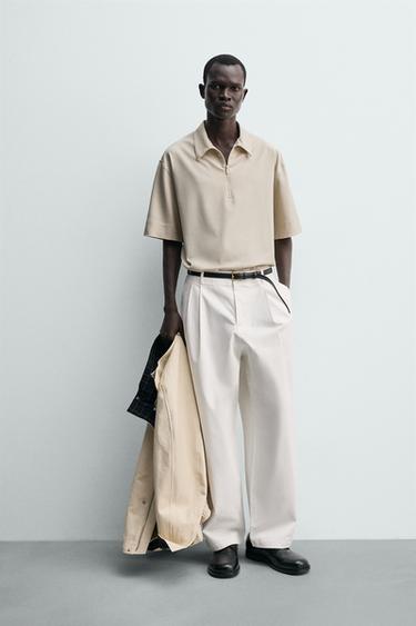 TECHNICAL ZIP POLO SHIRT - Mid-ecru by Zara - Image 0
