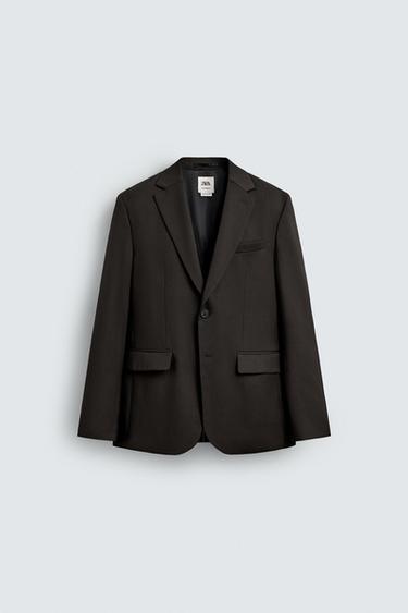 100% WOOL SUIT BLAZER - Brown by Zara