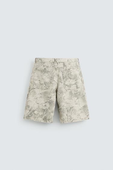ABSTRACT PRINT RELAXED FIT BERMUDA SHORTS - Printed by Zara - Image 6