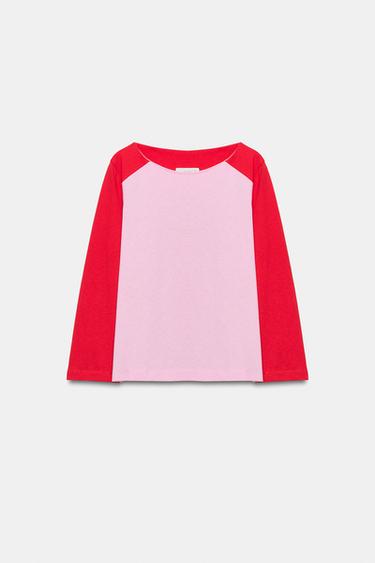 COMBINED RAGLAN SLEEVE T-SHIRT - Pinks by Zara - Image 3