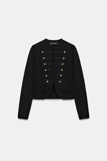 CHAQUETA PUNTO BOTONES - Negro de Zara - Imagen 0