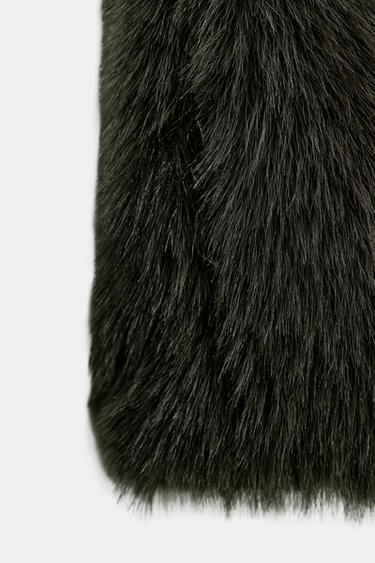 GILET EFFET FOURRURE - Gris taupe de Zara - Image 7