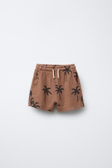 BERMUDA TEXTURÉ À PALMIERS - Marron clair de Zara - Image 0