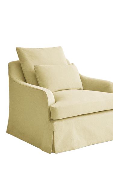 غلاف كتان للكرسي بذراعين ARMCHAIR 01 - أصفر فاتح الخاص بـ Zara