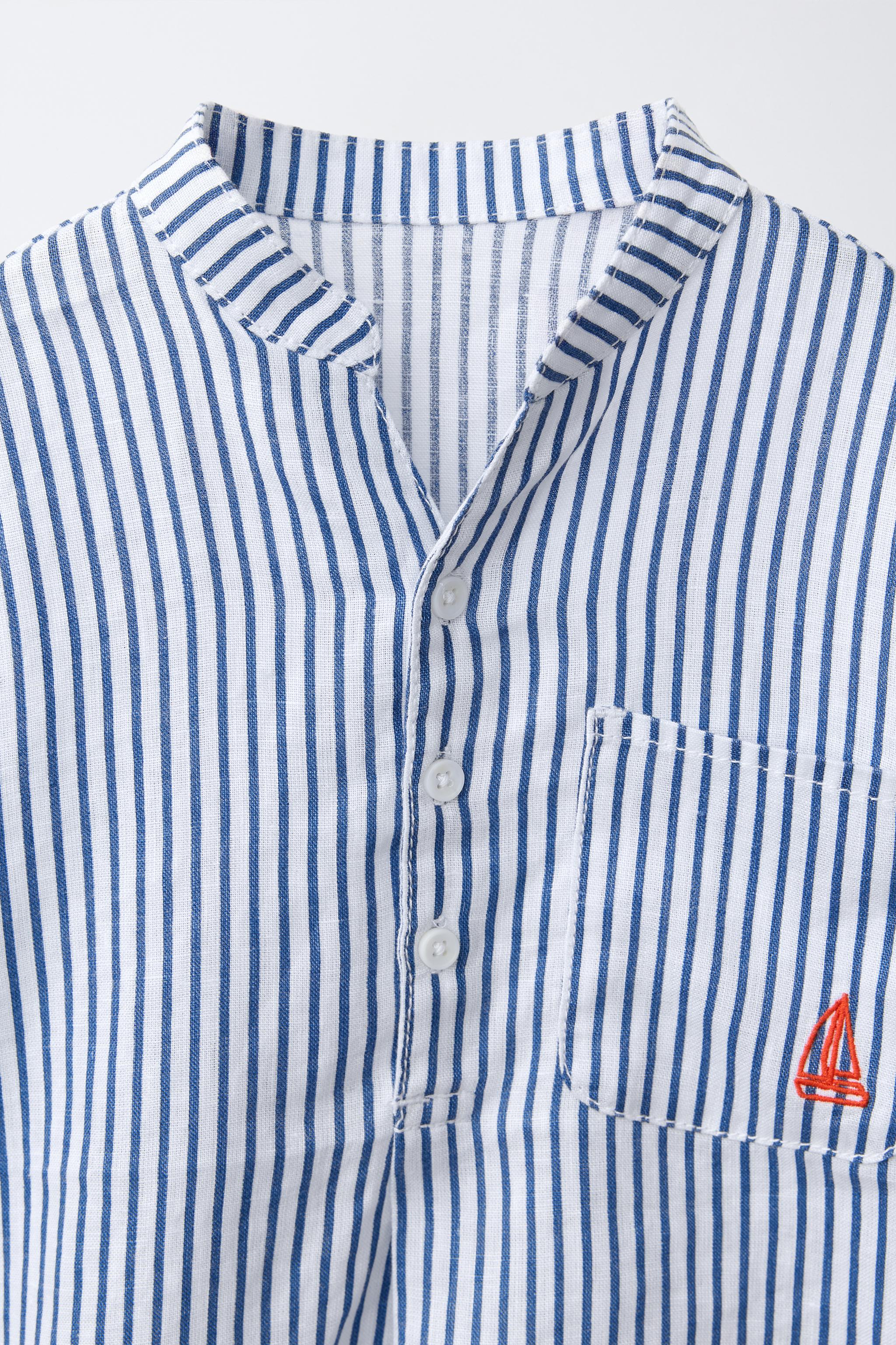 100% LINEN MANDARIN COLLAR SHIRT