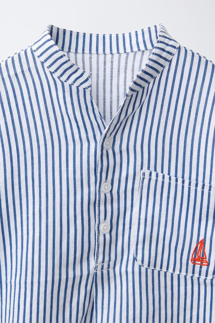 Camisa de cuello alto 100% lino 3