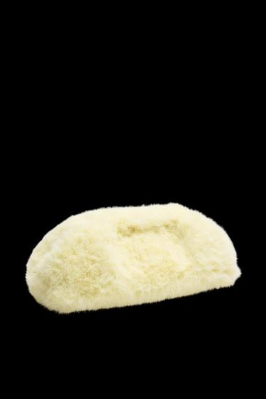 Zara FAUX FUR ENVELOPE BAG HARRY LAMBERT FOR ZARA x DISNEY - White