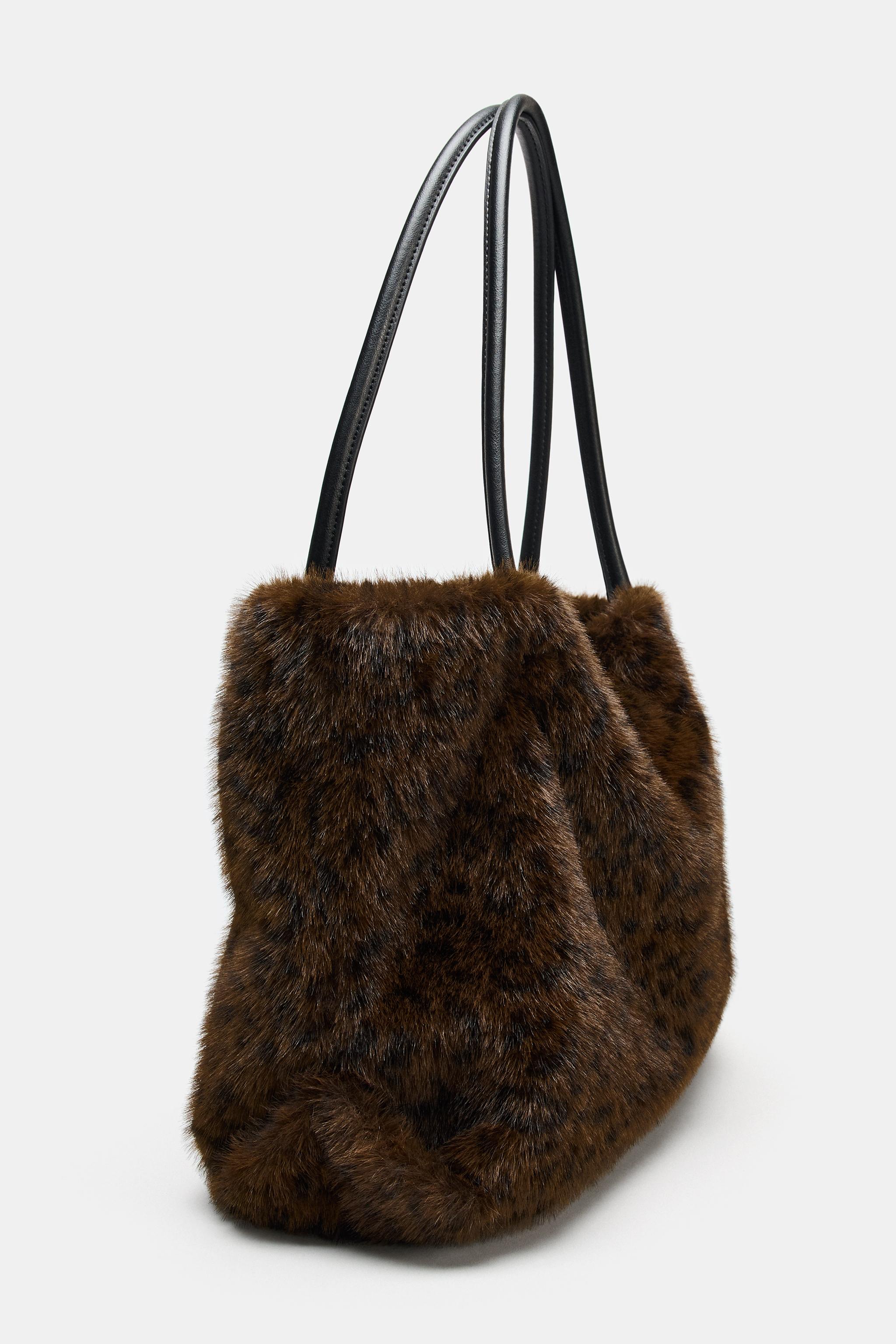 FAUX FUR SHOPPER BAG