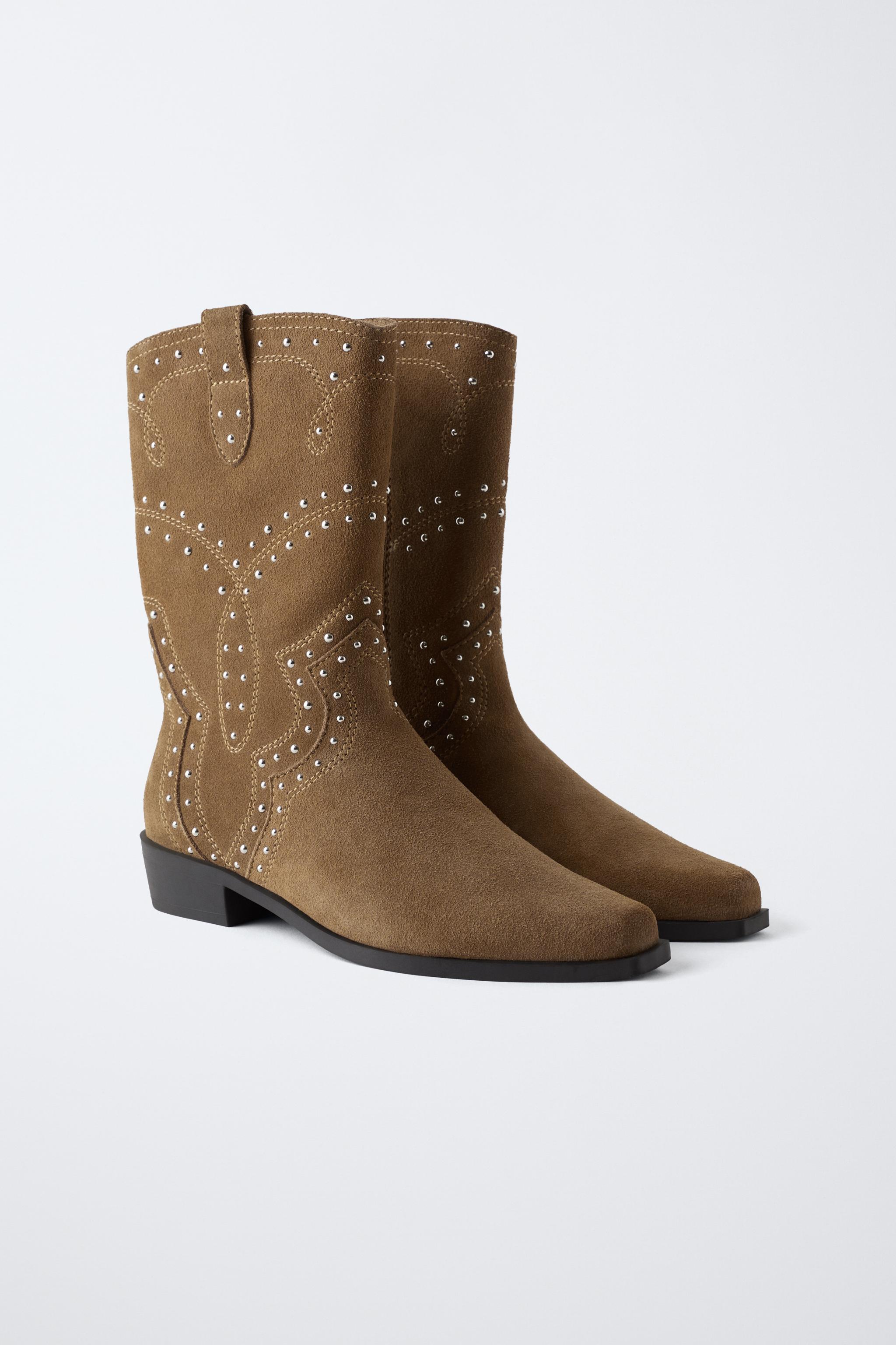 【ZARA】フリンジ付きスエードブーツ ダークタン | 3028/510/709 ZARA】フリンジ付きスエードブーツ ダークタン | 3028/510/709