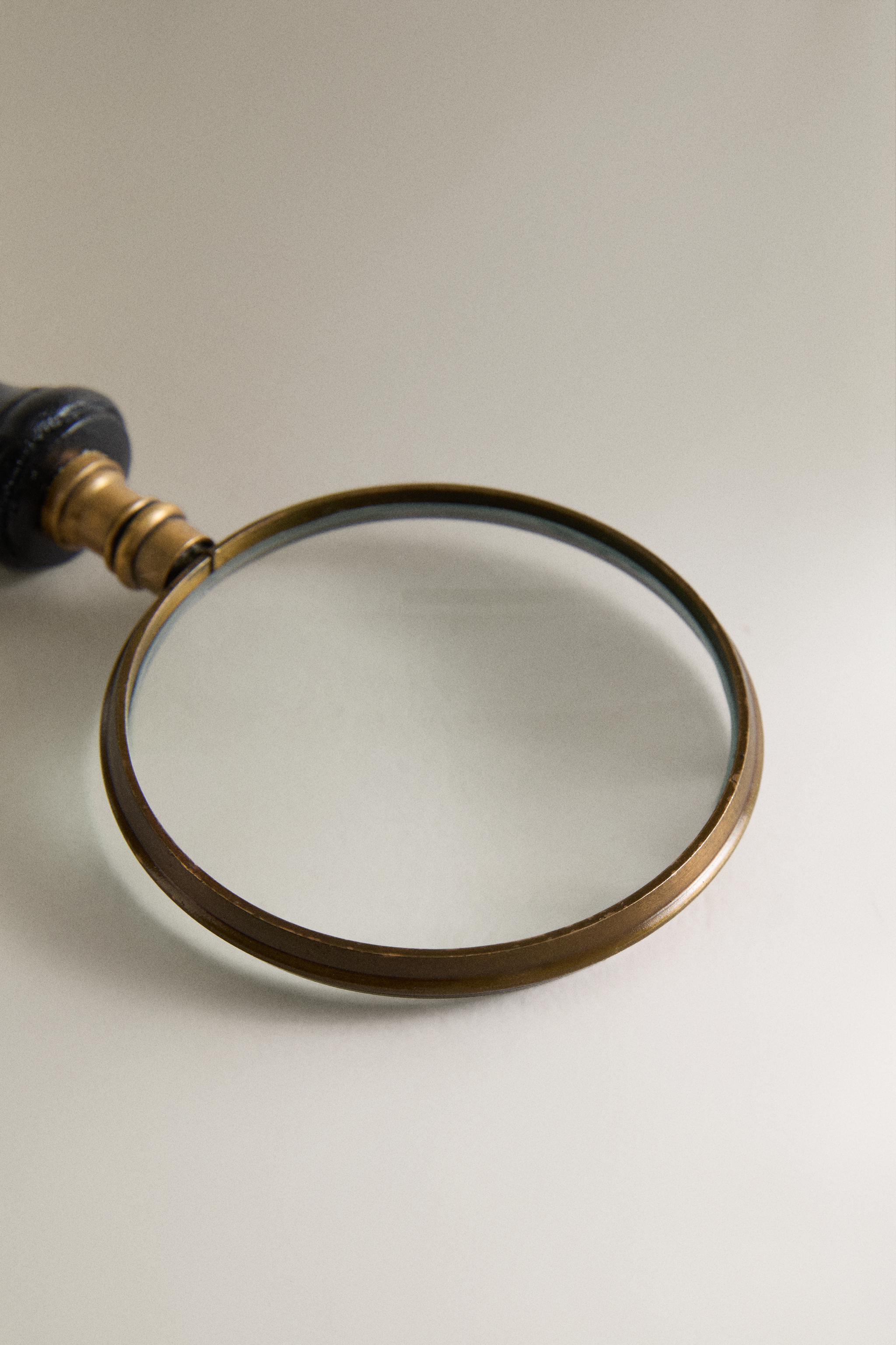 LOUPE EN LAITON ET BOIS