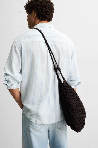 BOLSO SHOPPER MACRAMÉ - Marrón de Zara - Imagen 0