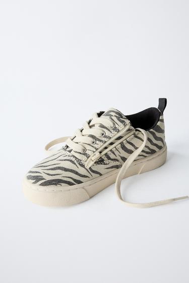 TENNIS EN COTON ANIMAL PRINT - Blanc de Zara - Image 2
