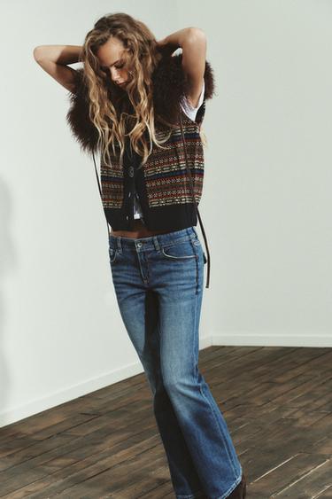 Zara JACQUARD KNIT WOOL VEST - Multicolored