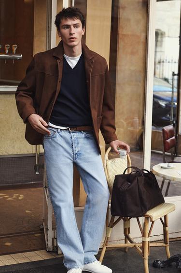 بليزر جلد بقصة مريحة - كونياك by Zara